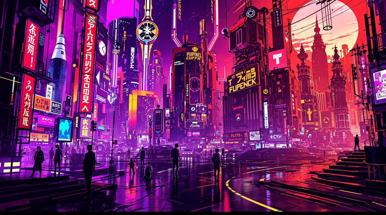 同人创作分享：暗夜行者赛博朋克风格插画合集 - 国漫热议话题